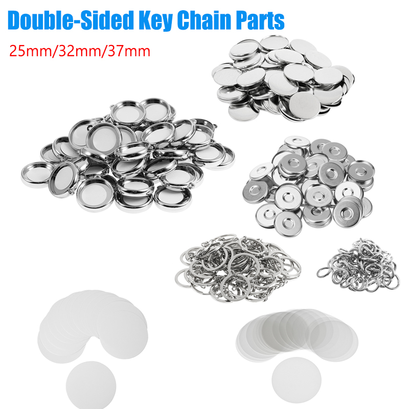 Button Badge Blank - 50Pcs/Set DIY Double-Side Key Parts Ring