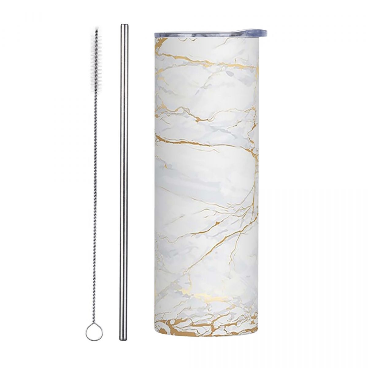 White And Gold Marbl Stainless - đánh giá và giá Tumbler 20Oz White