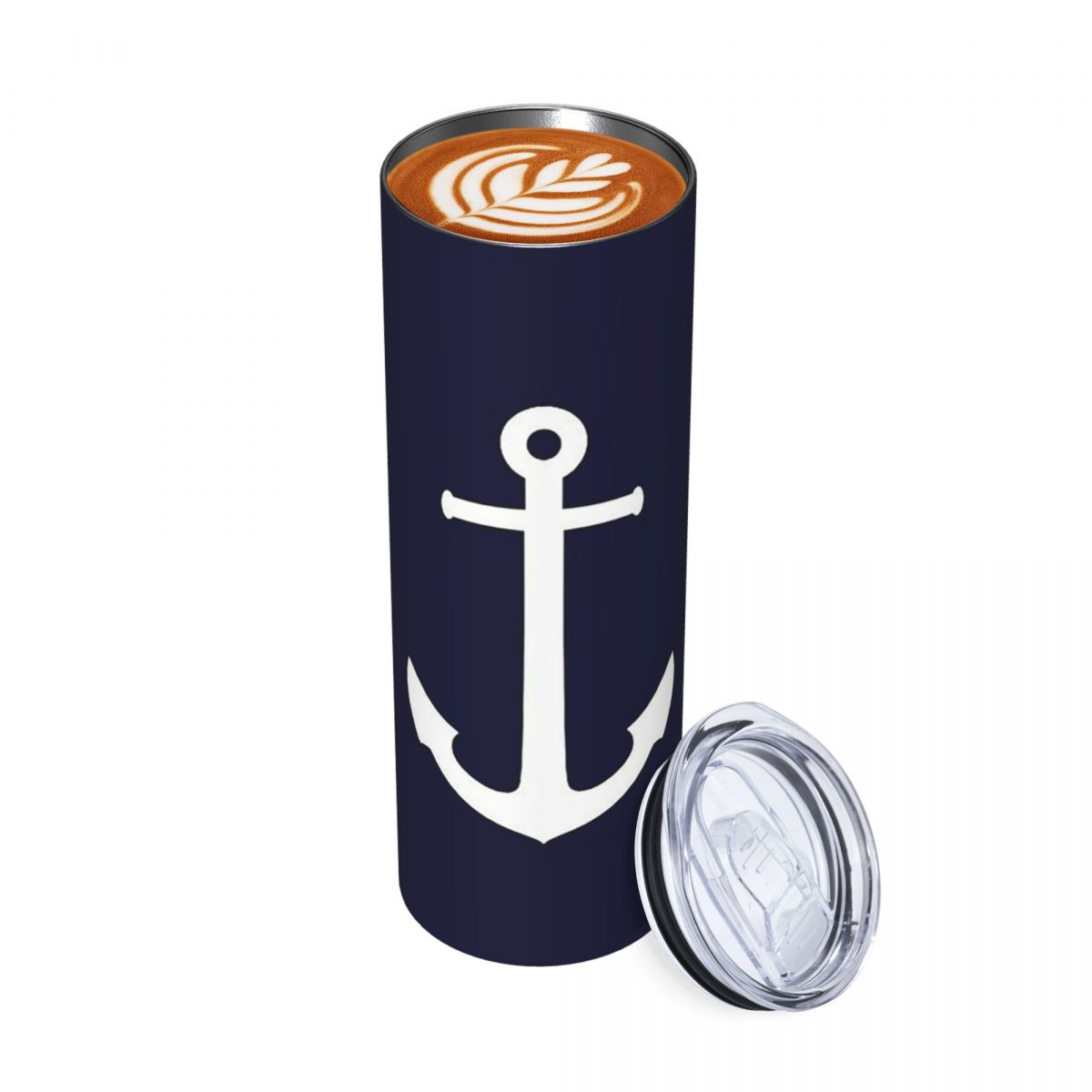 White Anchor On Navy Blu Stain - đánh giá và giá Tumbler 20Oz White